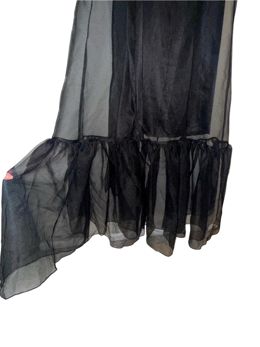 NEW Few Moda Caara Black Melody Sheer Organza Overlay Maxi Dress Back Bow - Picture 7 of 13